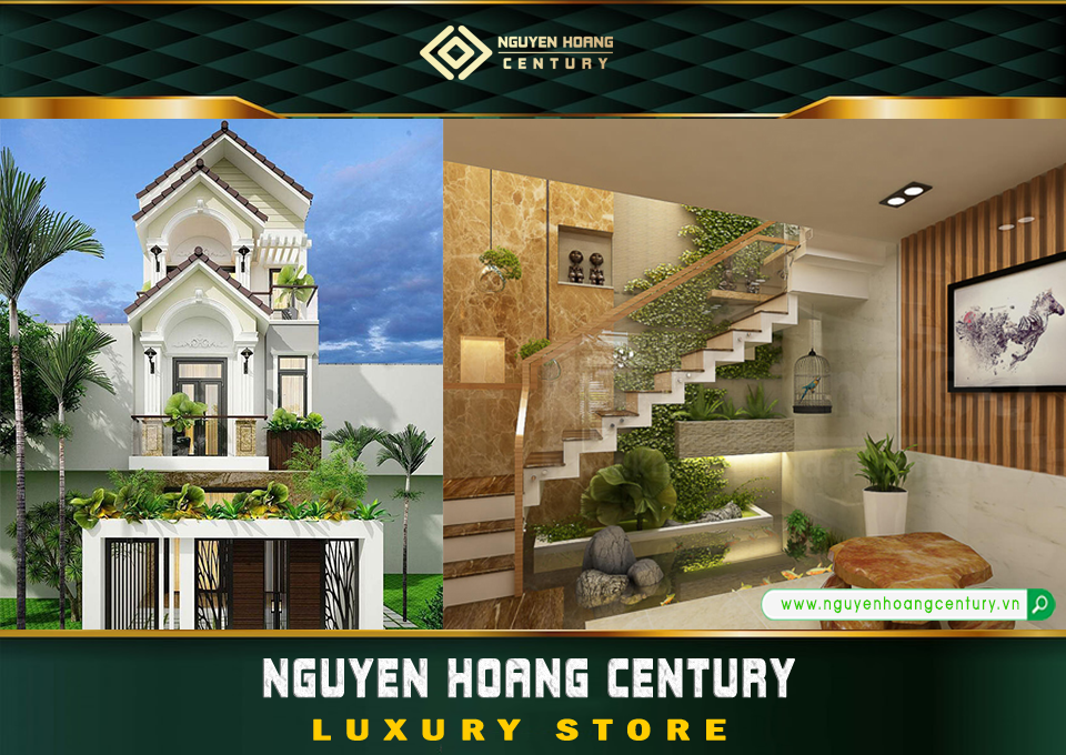 Nhà phố mái Thái phối cây xanh
